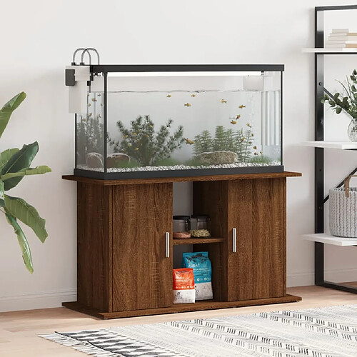 vidaXL Support d'aquarium chêne marron 101x41x58 cm bois d'ingénierie