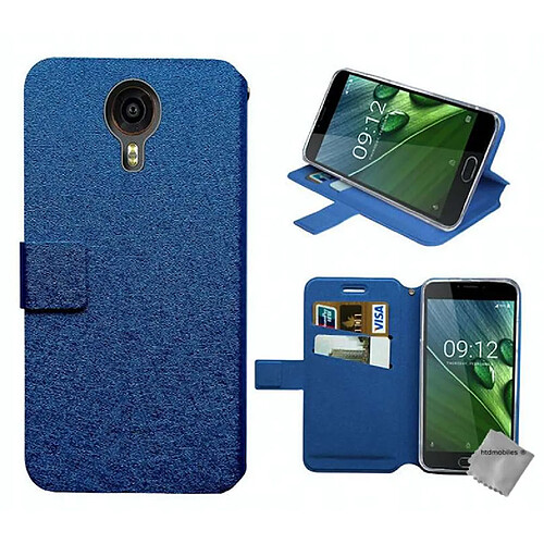 Htdmobiles Housse etui portefeuille pour Acer Liquid Z6 Plus + film ecran - BLEU