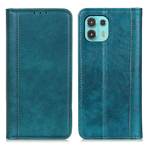 Etui en PU texture litchi, anti-rayures, auto-absorbée avec support vert pour votre Motorola Edge 20 Lite