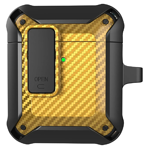 Coque en TPU anti-chocs, noir/jaune pour AirPods 1/2