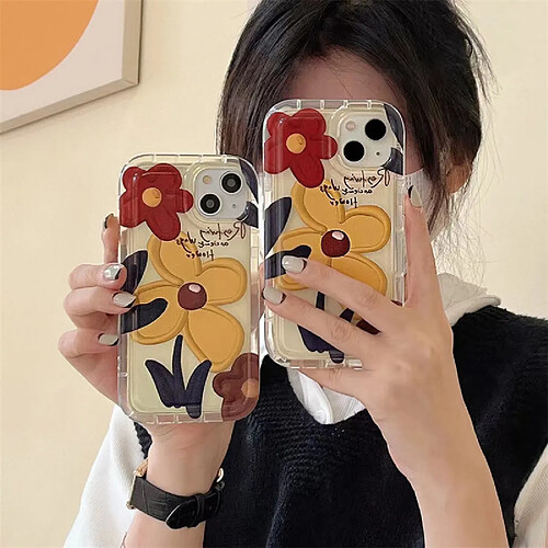 GUPBOO Étui pour iPhone12ProMax Étui pour téléphone portable de peinture à l'huile de fleurs rétro pour femmes artistiques