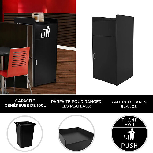 Monstershop Poubelle Porte-Plateau Noire - 100L