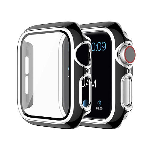 Coque en TPU Ensemble de galvanoplastie noir/argent pour votre Apple Watch Series 4/5/6/SE 40mm