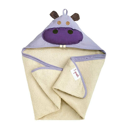 3 Sprouts Serviette de bain à capuche hippopotame violet Haute qualité