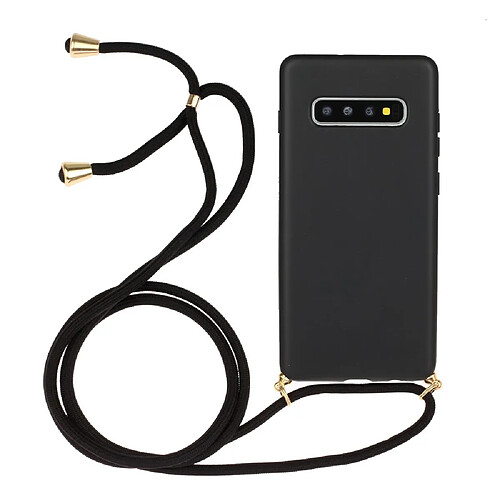 Coque en TPU la paille de blé avec dragonne noir pour votre Samsung Galaxy S10 Plus