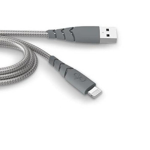 Force Power Câble Ultra-renforcé USB A/Lightning 1,2m - 2.4A Gris