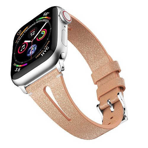 Wewoo Bracelet en cuir forme de goutte d'eau pour montre-bracelet Apple Watch séries 432 et 1 et 42 mm Or