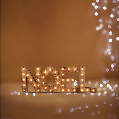 Feeric Lights And Christmas Décoration lumineuse lettres Noël - 44 x 3 x 15 cm - Marron