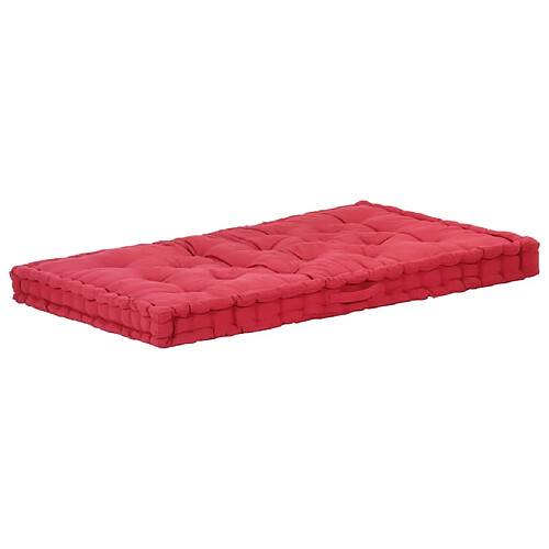 Decoshop26 coussin de canapé palette 100 % coton 120x80x10 cm bordeaux DEC021818