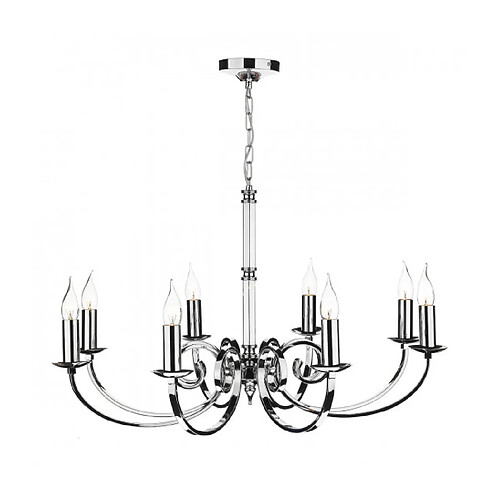 Luminaire Center Suspension Murray Chrome poli 8 ampoules 46,5cm