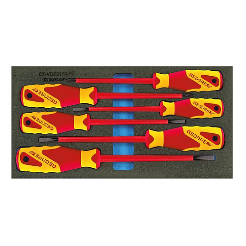 Fp Module à outils 1500 CT1-VDE 2170 PZ 6 pièces module 1/3 tournevis à fente/PZD GEDORE