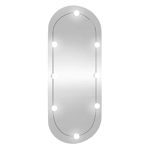 Maison Chic Miroir mural avec lumières LED | Miroir Décoration pour Maison Salle de Bain 25x60 cm verre ovale -GKD18868