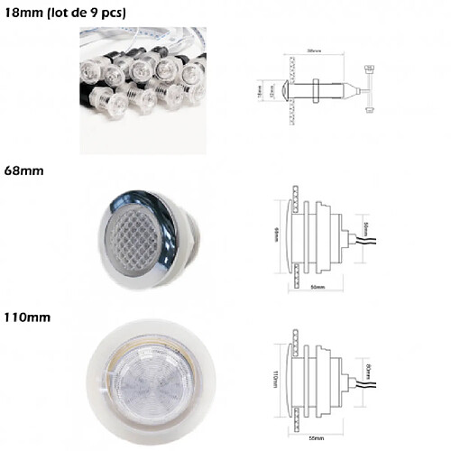 Desineo kit éclairage étanche ip68 couleur [à composer]