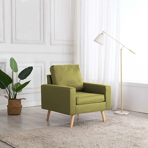 vidaXL Fauteuil vert tissu