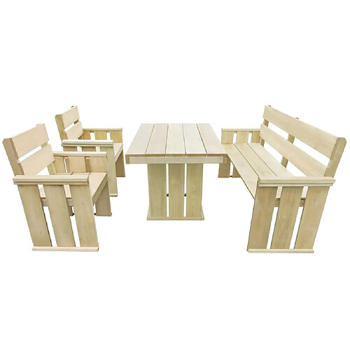 vidaXL Ensemble à manger d'extérieur 4 pcs Bois de pin imprégné