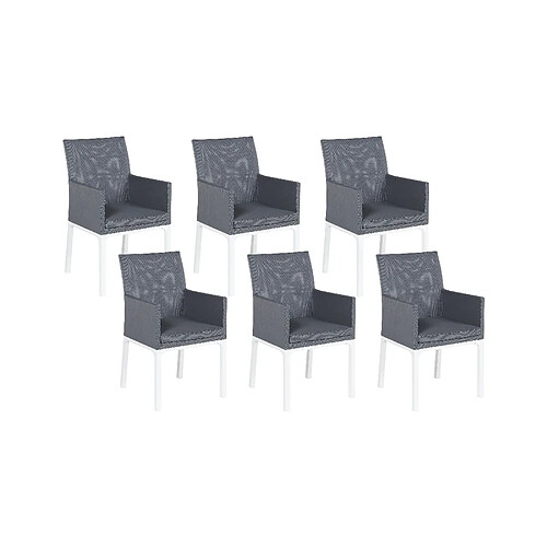 Beliani Lot de 6 chaises BACOLI Tissu Gris foncé