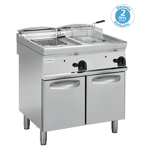 Friteuse gaz sur coffre avec cuve en V - 2 x 13 litres - gamme 700 - Tecnoinox