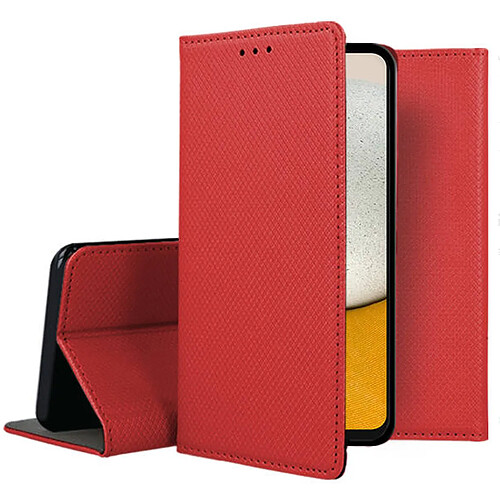 Htdmobiles Housse pour Samsung Galaxy A34 5G - etui coque pochette portefeuille + verre trempe - ROUGE MAGNET