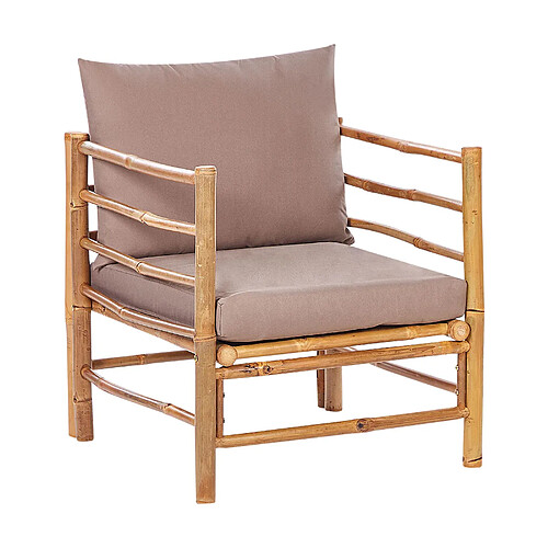 Beliani Chaise de jardin CERRETO Bois Taupe