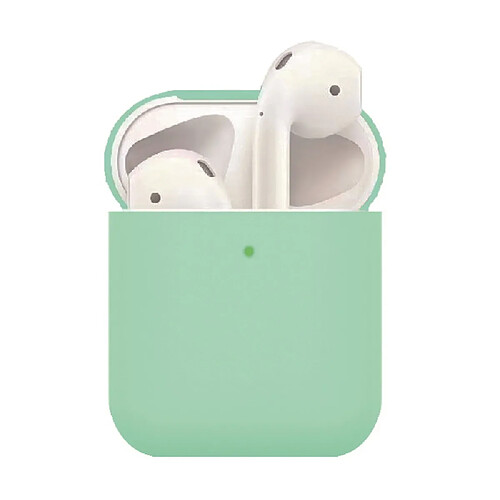 Coque en silicone airpods mats côte vert pour votre Apple AirPods (2019)/(2016)