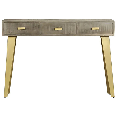 Maison Chic Table console | Meuble d'entrée | Table d'appoint Bois de manguier Gris avec laiton 110x35x76 cm -GKD69239