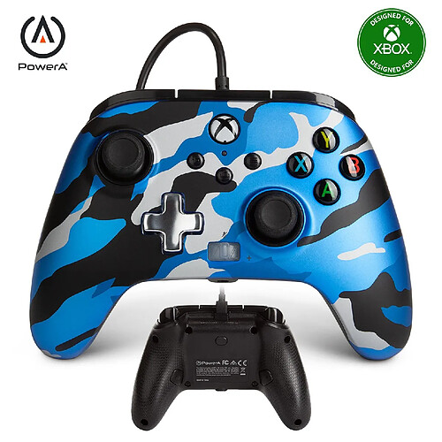 Manette filaire Pro PowerA Camouflage bleu