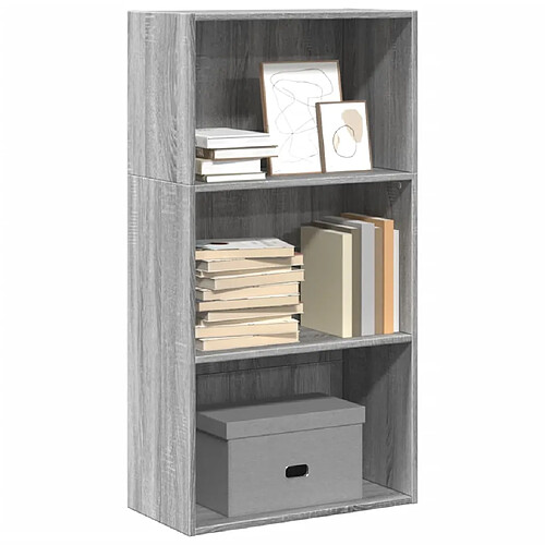 vidaXL Bibliothèque sonoma gris 60x30x114 cm bois d'ingénierie