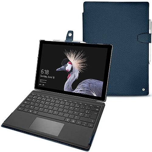 Housse cuir Microsoft Surface Pro 6 - Seconde peau - Indigo ( Pantone #1f4565 ) - NOREVE