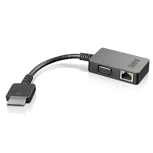 Lenovo 4X90J31060 adaptateur et connecteur de câbles OneLink+ VGA/RJ45 Noir