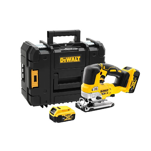 Scie sauteuse sansfil Dewalt DCS334P2 18 V 2 batteries 5 Ah chargeur coffret Tstak