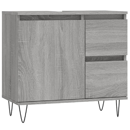 Maison Chic Armoire de bain,Meuble de rangement de salle de bain,Meuble haut sonoma gris 65x33x60 cm bois d'ingénierie -GKD348993