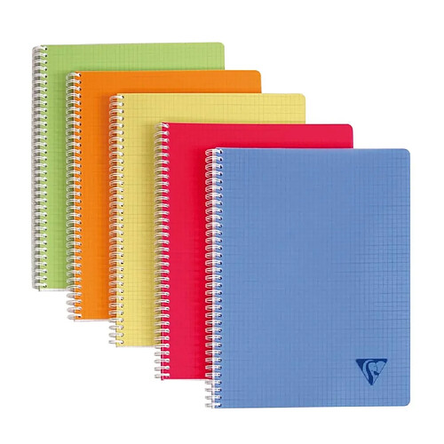 Clairefontaine Cahiers à reliure spiralée 90 Feuilles quadrillées 5pcs