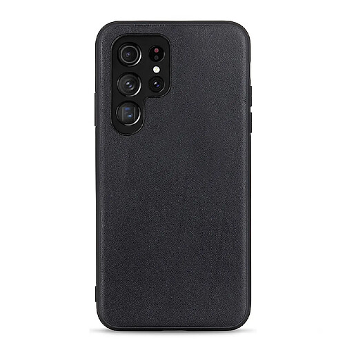 Coque en cuir véritable noir pour votre Samsung Galaxy S22 Ultra