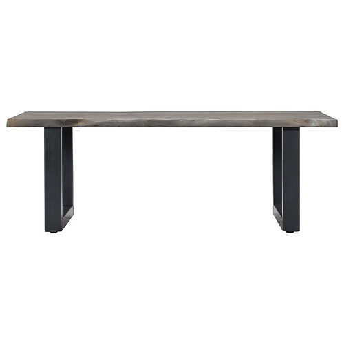 Maison Chic Table basse pour salon | Table à café avec bord naturel Gris 115x60x40 cm Bois d'acacia -GKD15634