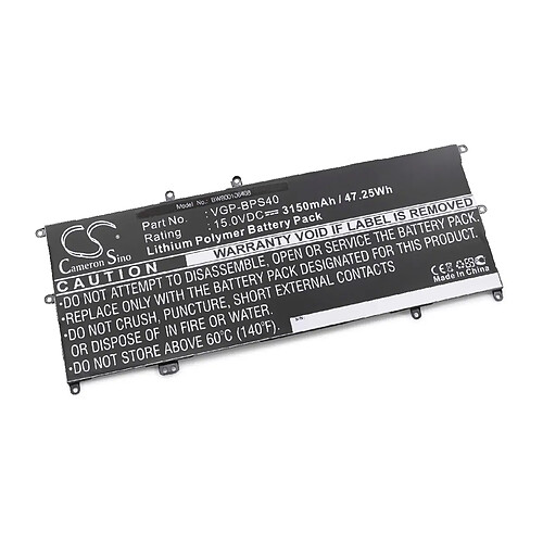 vhbw Batterie compatible avec Sony Vaio SVF14N16CW, SVF14N1C4E, SVF14N26CW, SVF14NA1UL ordinateur portable (3150mAh, 15V, Li-polymère)