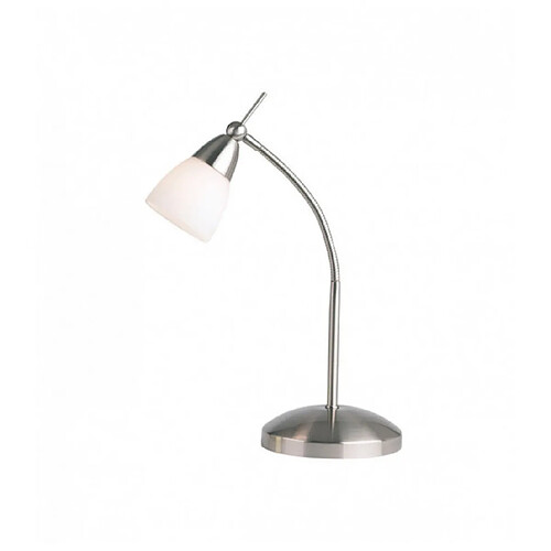 Endon Lampe Range, chrome satiné et verre blanc