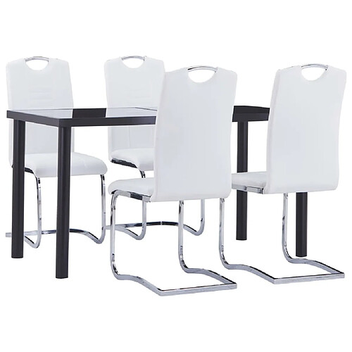 vidaXL Ensemble de salle à manger 5 pcs Similicuir Blanc