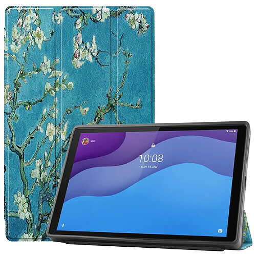 Etui en PU impression de motifs avec support tripliure et porte-stylo fleur de pêche pour votre Lenovo Tab M10 HD Gen 2 TB-X306