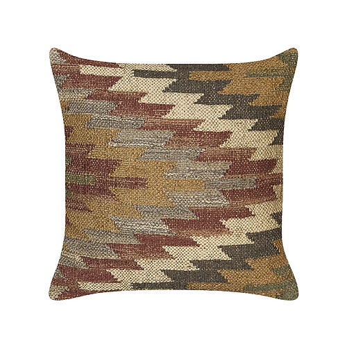 Beliani Coussin DEEPOR Jute 45 x 45 cm Géométrique Multicolore