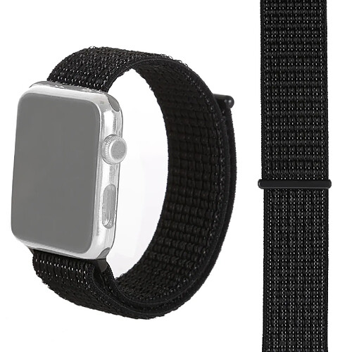 Wewoo Pour Apple Watch séries 3 et 2 et 1 Bracelet de montre en nylon Simple Fashion de 42 mm avec Magic Stick (Nightfall Black)