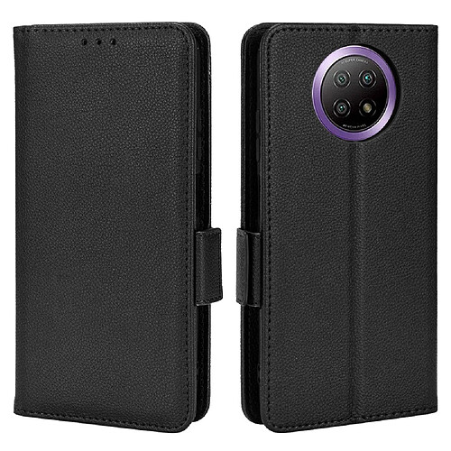 Etui en PU texture litchi, fermoir aimanté noir pour votre Xiaomi Redmi Note 9 5G/Note 9T 5G