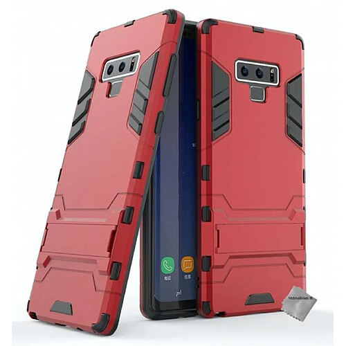 Htdmobiles Coque rigide anti choc pour Samsung Galaxy Note 9 + verre trempe - ROUGE