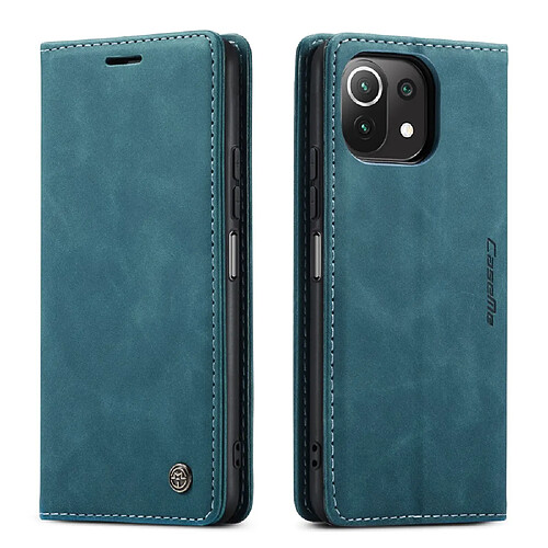 Caseme Etui en PU Conception simple d'aspiration automatique bleu pour votre Xiaomi Mi 11 Lite 4G/5G