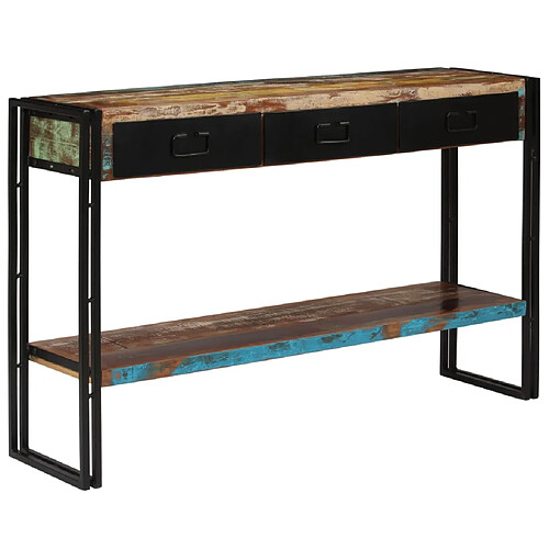 vidaXL Table console Bois de récupération massif 120 x 30 x 76 cm