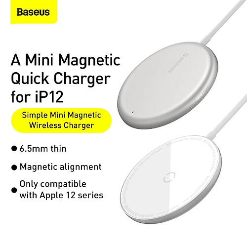 Universal Chargeur sans fil magnétique blanc pour 12 Pro Max Qi 15W PD Chargeur de charge sans fil rapide Chargeur de coussin d'induction