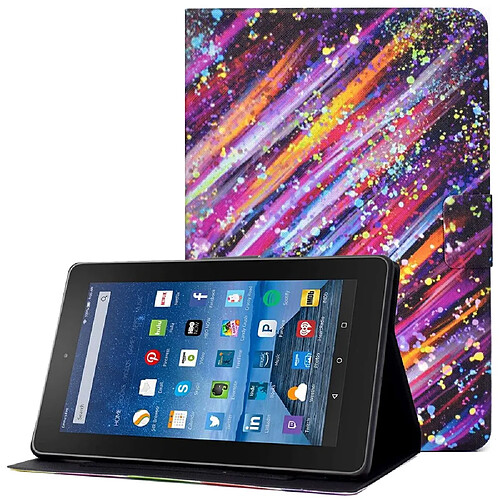 Etui en PU avec support et porte-carte pour votre Amazon Fire HD 8 (2016)/(2017)/(2018) - météore