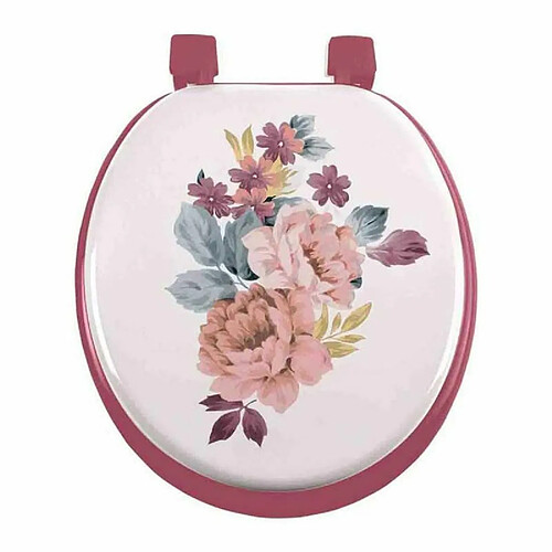 Paris Prix Abattant WC Imprimé Jayana 47cm Blanc & Rose