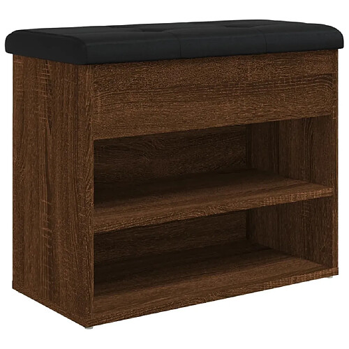 Maison Chic Banc à chaussures | Meuble de rangement à chaussures Meuble d'Entrée chêne marron 62x32x50 cm bois d'ingénierie -MN92904