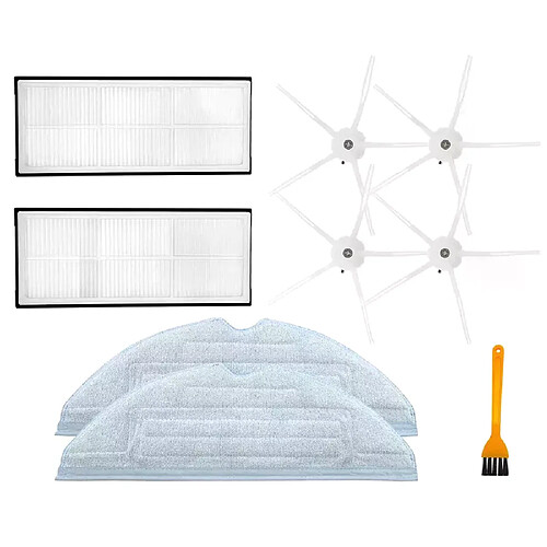 Pièces de rechange pour aspirateur Robot Xiaomi Roborock S7, T7S, T7Plus, T7S plus, 9 paquets de tissus de nettoyage avec filtre Hepa et brosse latérale