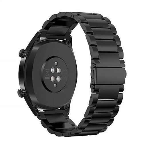 Bracelet en métal 22mm trois perles avec boucle déployante noir pour votre Huawei Watch GT/Honor Watch Magic